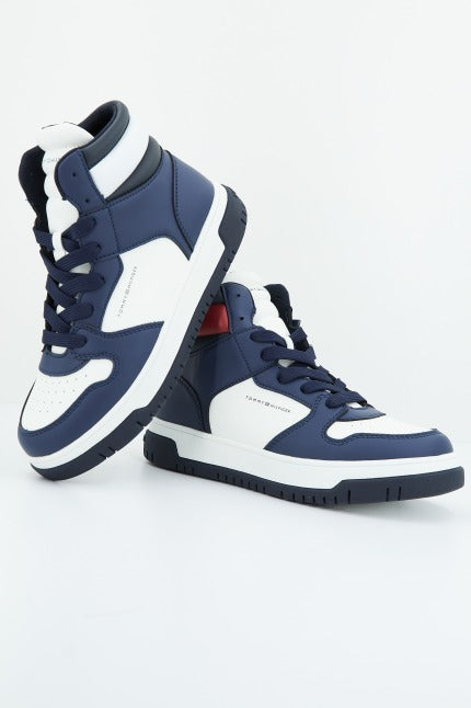 TOMMY HILFIGER PADDED FLAG HIGH TOP en color AZUL  (1)