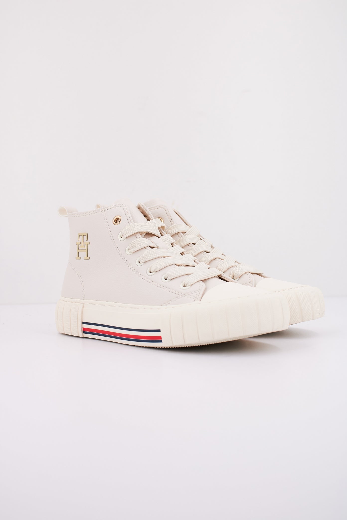 TOMMY HILFIGER HIGH TOP LACE-UP SNEAKER en color BLANCO  (2)