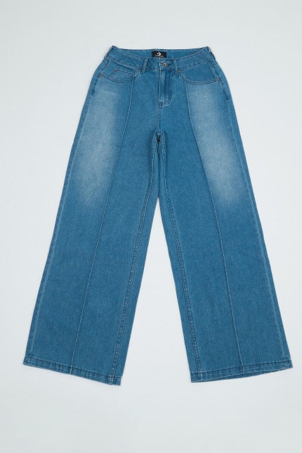 CONVERSE DENIM WIDE LEG PANT en color AZUL  (2)