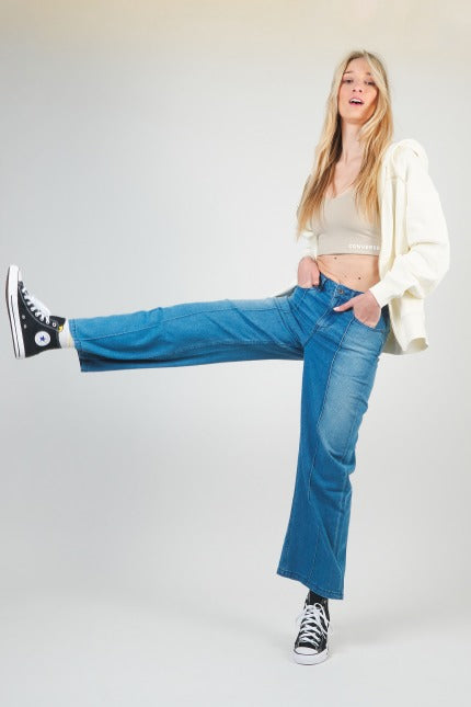 CONVERSE DENIM WIDE LEG PANT en color AZUL  (3)