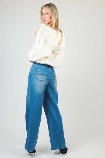 CONVERSE DENIM WIDE LEG PANT en color AZUL  (4)