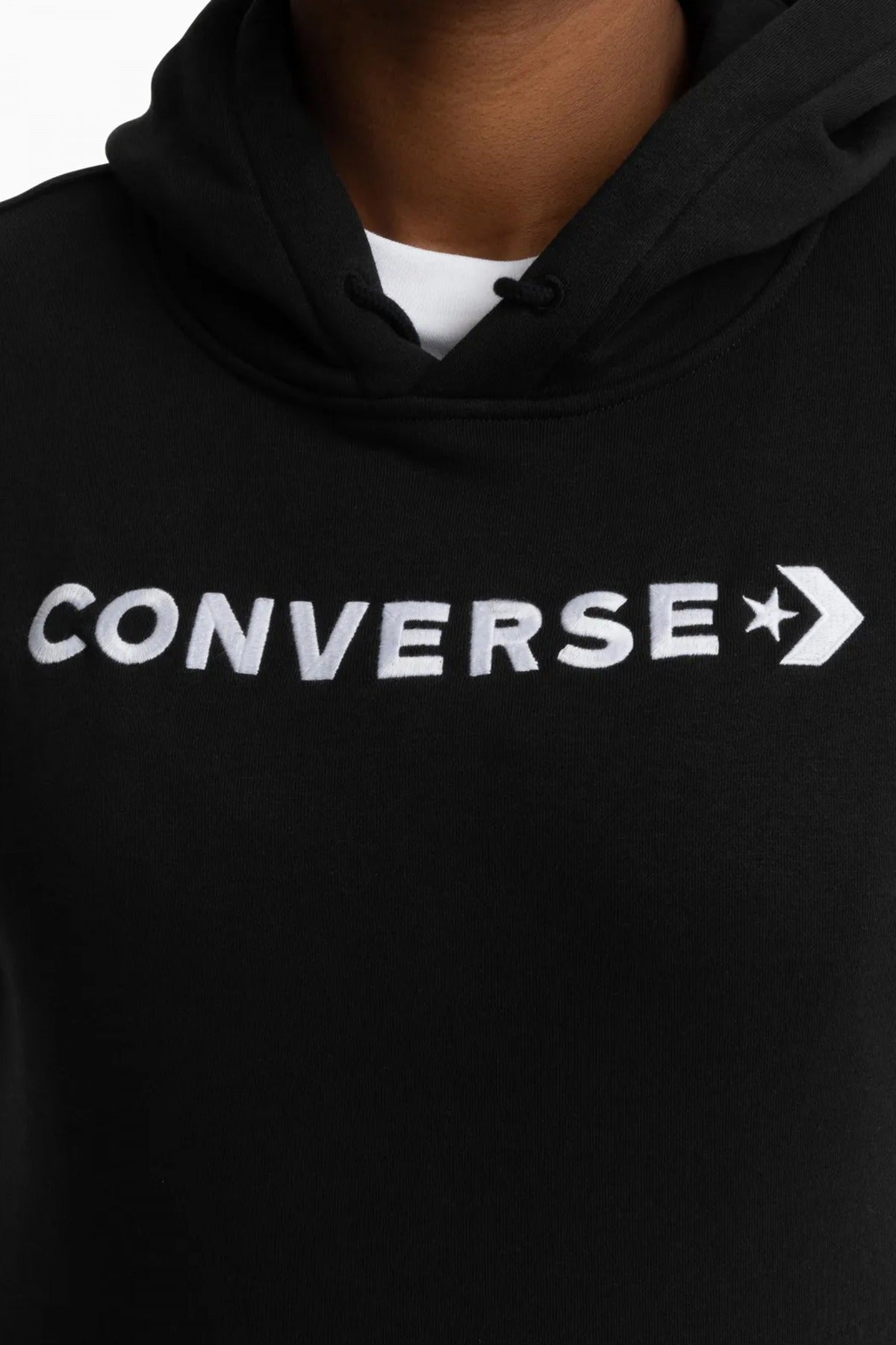 CONVERSE WORDMARK FLEECE HOODIE EM en color NEGRO  (3)