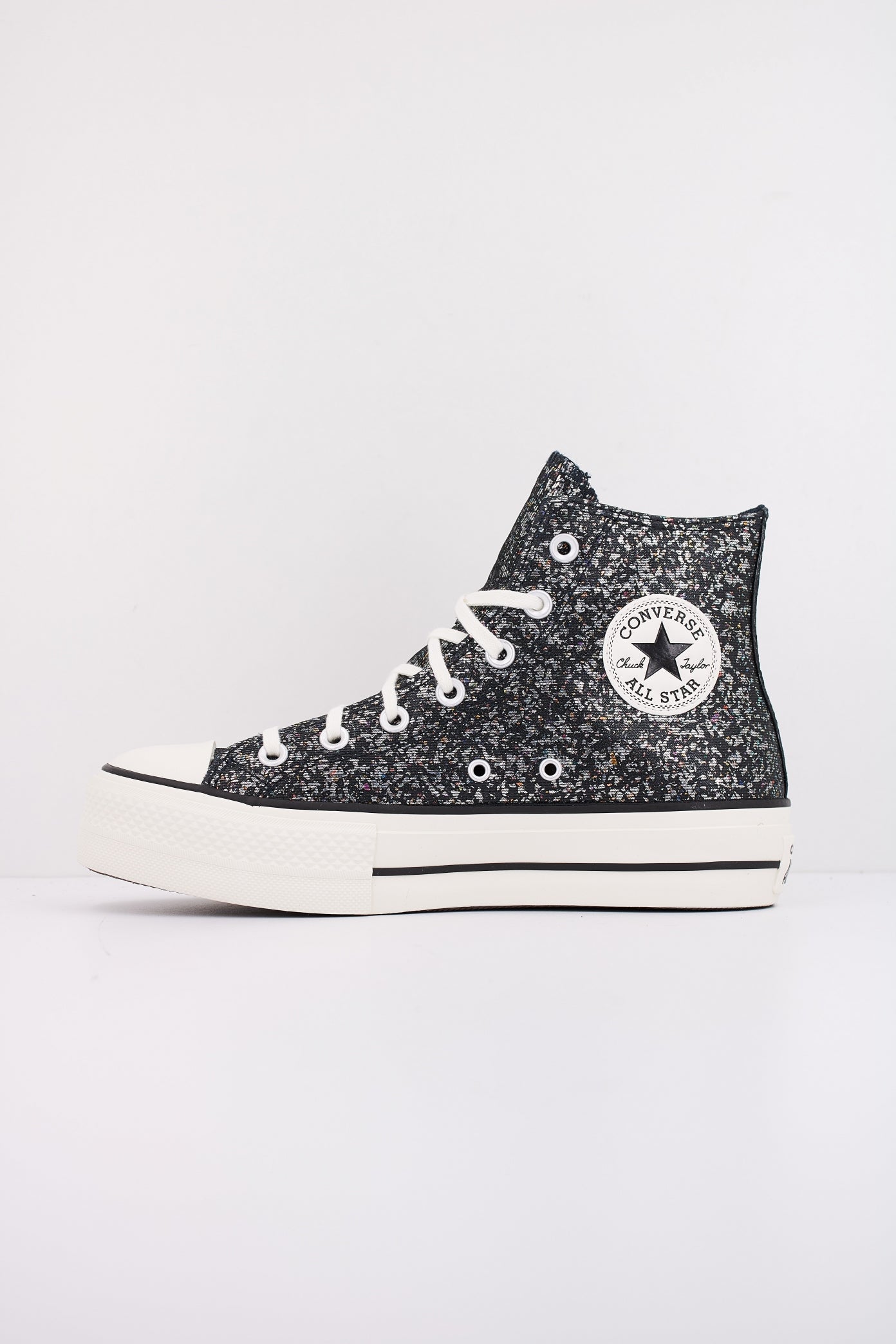 CONVERSE CHUCK TAYLOR ALL STAR LIFT PLATFORM GLITTER en color NEGRO  (1)