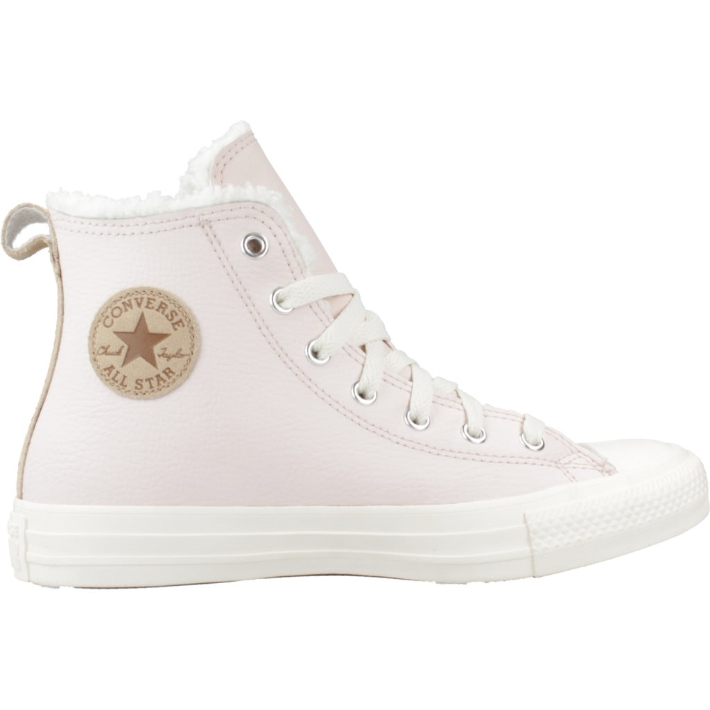 CONVERSE  CHUCK TAYLOR ALL STAR LEATHER&SHERPA en color ROSA  (4)