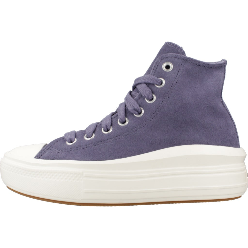 CONVERSE  CHUCK TAYLOR ALL STAR MOVE PLATFORM SUEDE en color VIOLETA  (2)