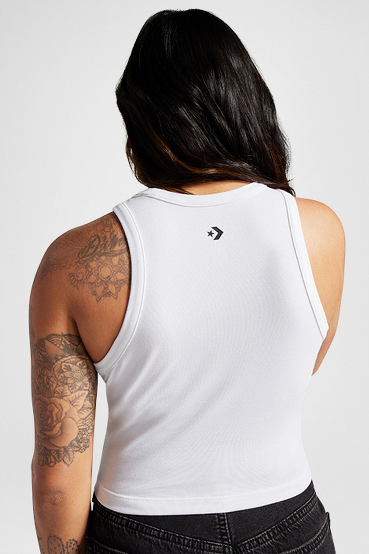 CONVERSE HIGH NECK KNIT TANK TOP en color BLANCO  (2)