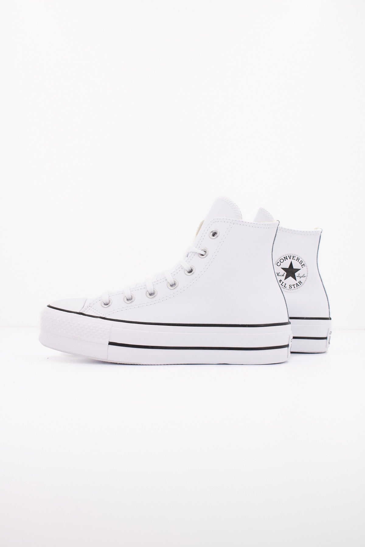 CONVERSE CHUCK TAYLOR ALL STAR PLATFORM LEATHER en color BLANCO  (1)