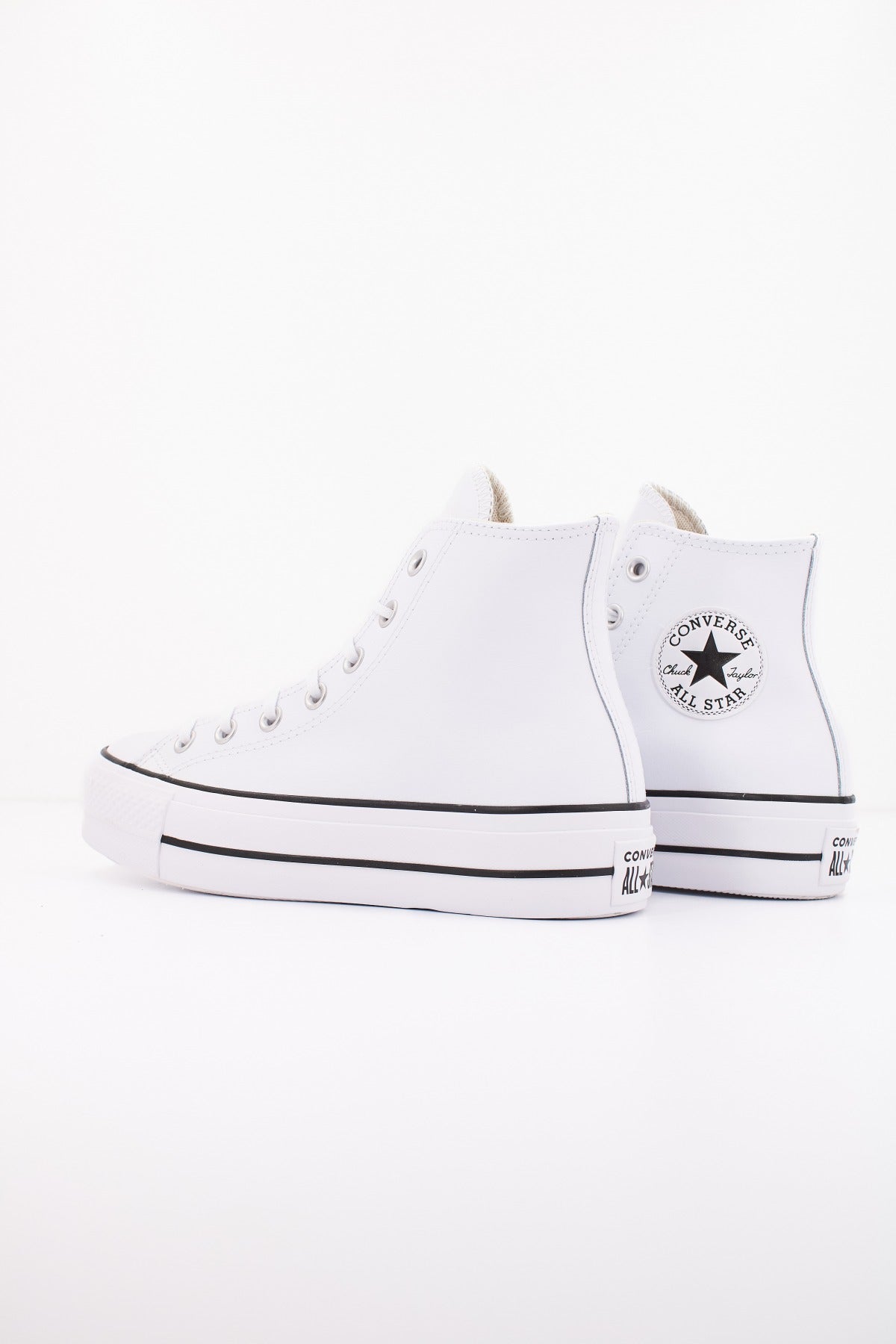 CONVERSE CHUCK TAYLOR ALL STAR PLATFORM LEATHER en color BLANCO  (3)