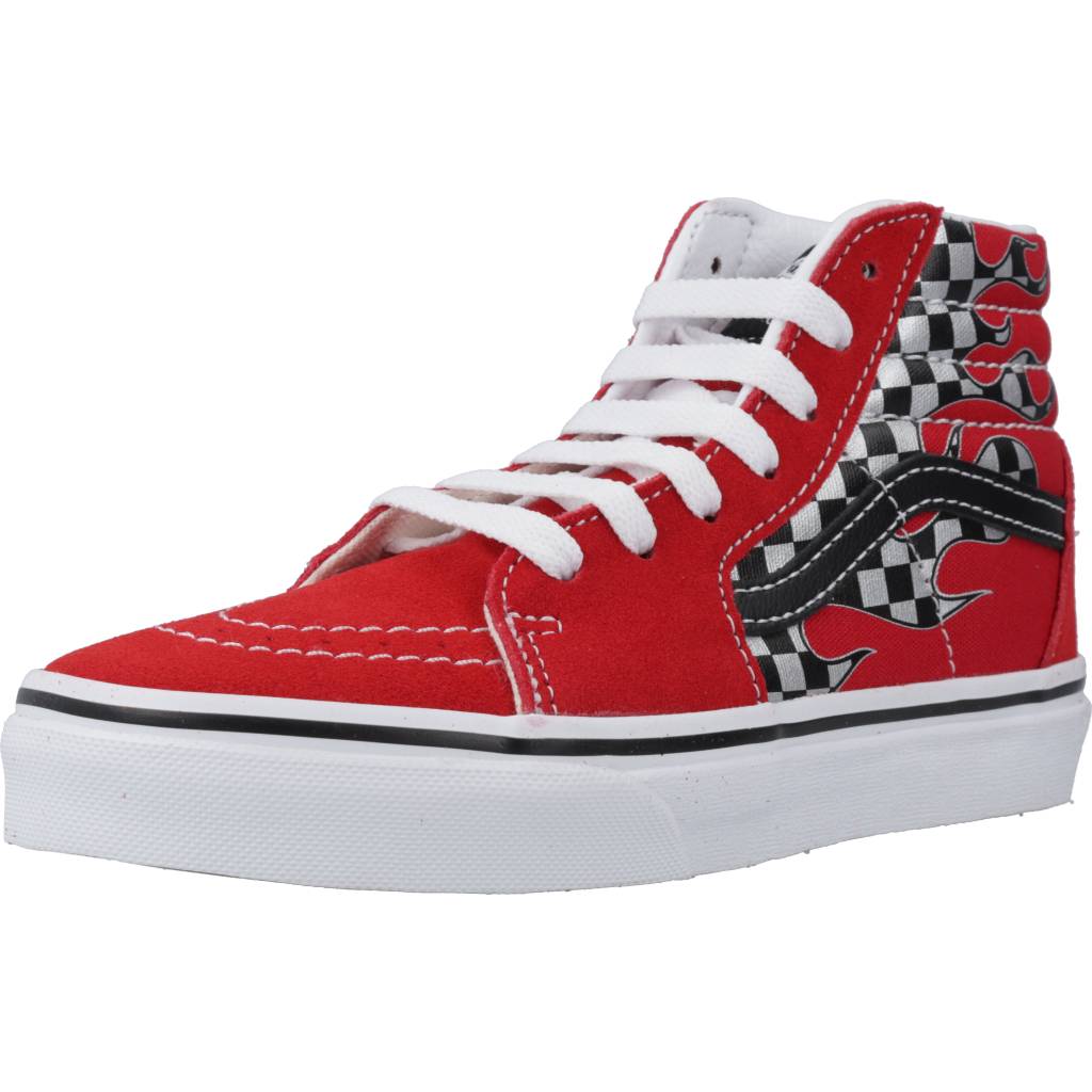 VANS SK-HI REFLECT CHECK FLAME en color ROJO  (1)