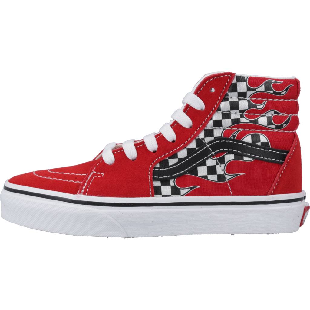 VANS SK-HI REFLECT CHECK FLAME en color ROJO  (2)