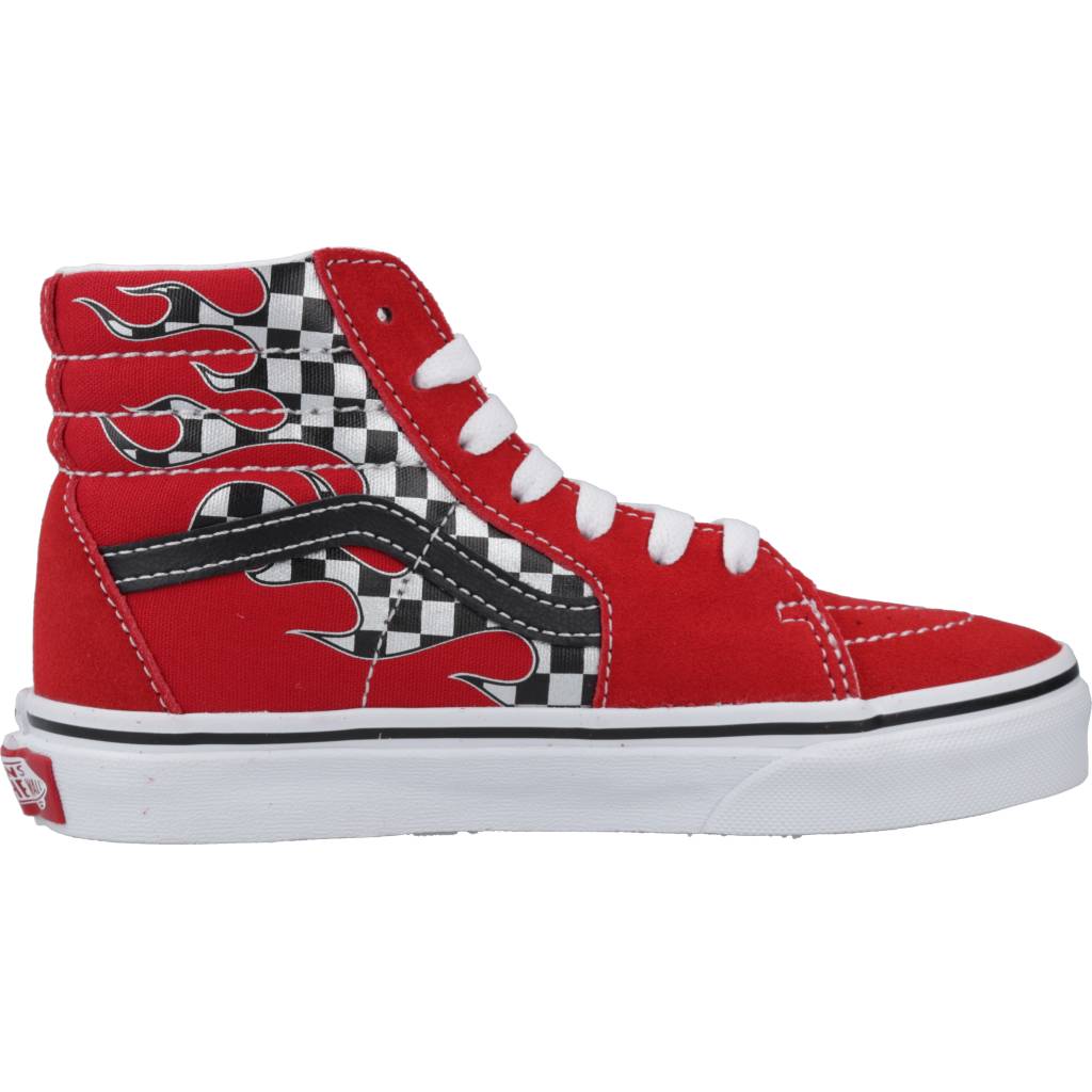 VANS SK-HI REFLECT CHECK FLAME en color ROJO  (4)