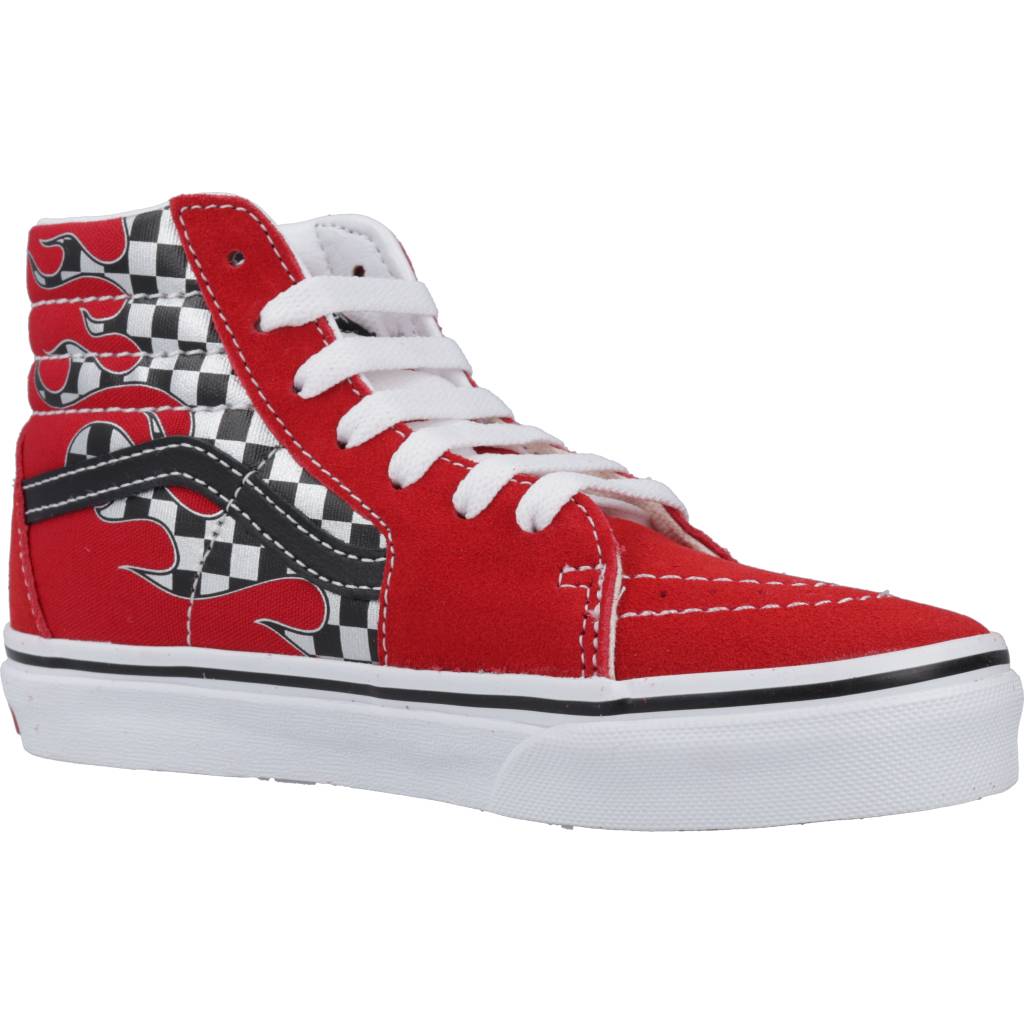 VANS SK-HI REFLECT CHECK FLAME en color ROJO  (5)