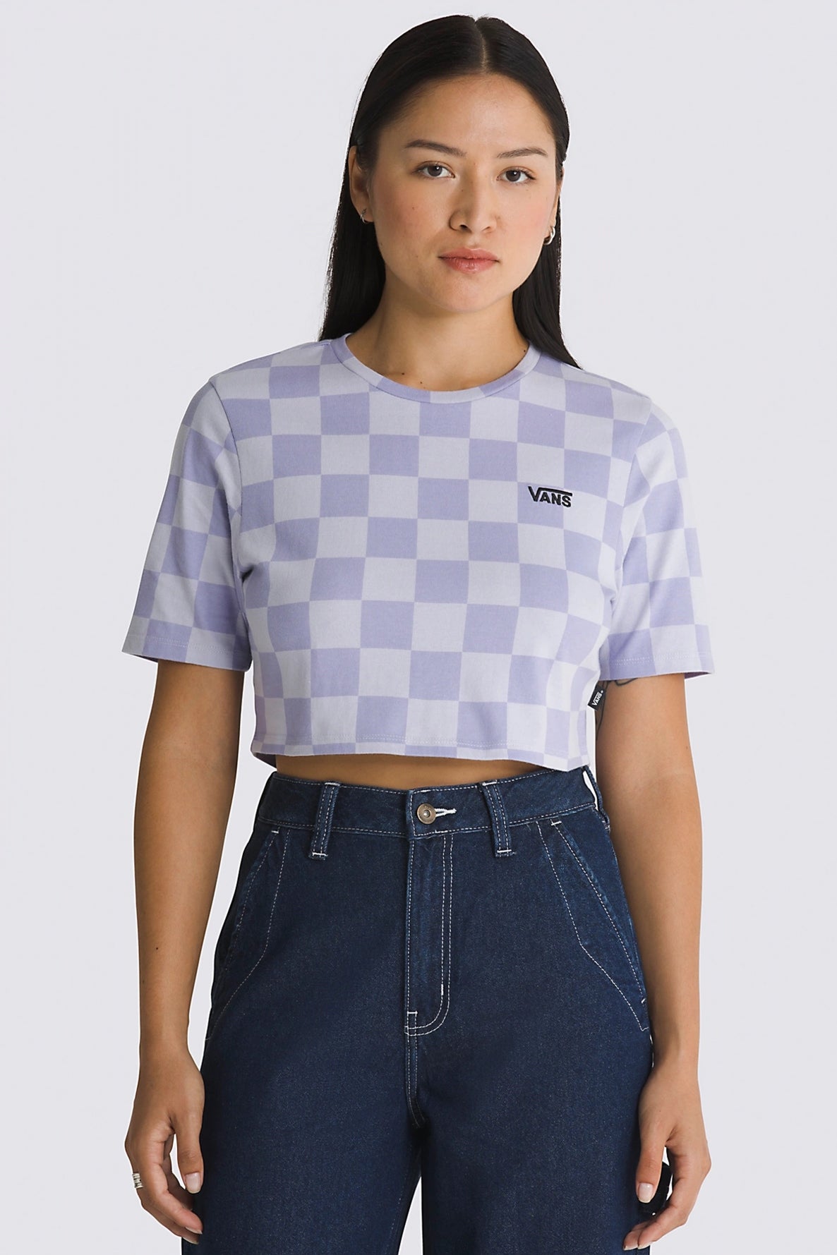 VANS CHECKER CREW CROP II en color VIOLETA  (2)