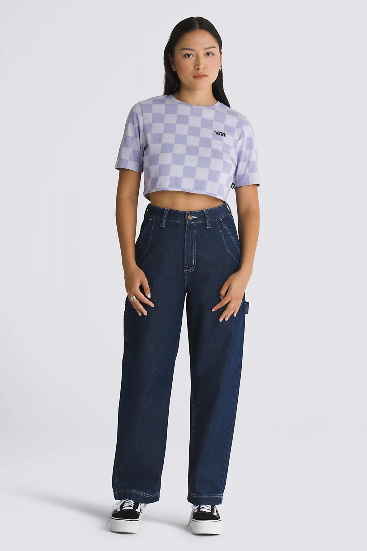 VANS CHECKER CREW CROP II en color VIOLETA  (3)