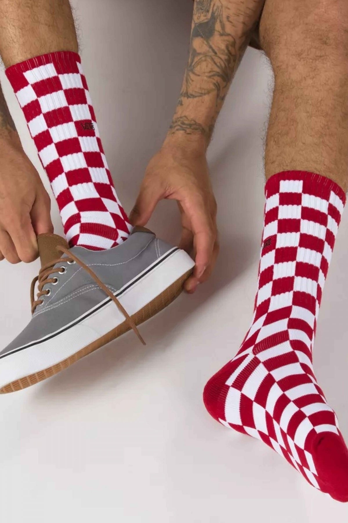 VANS CHECKERBOARD CREW I en color ROJO  (2)