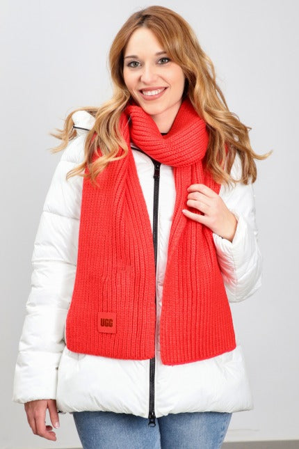 UGG  CHUNKY RIB KNIT SCARF en color ROJO  (5)