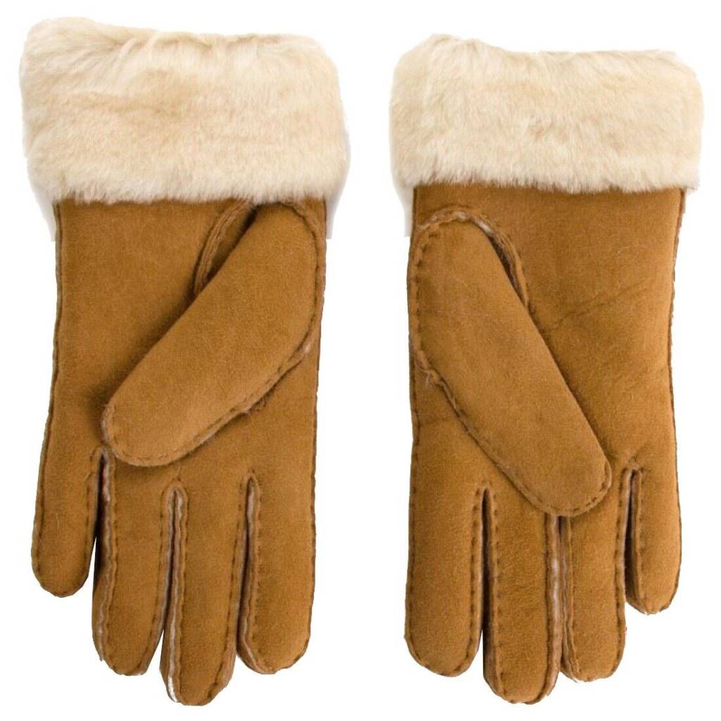 UGG W TURN CUFF GLOVE en color MARRON  (5)