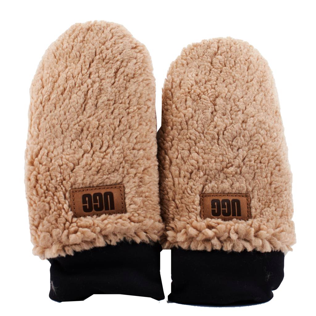 UGG W SHERPA MITTEN W LOGO TAPE en color MARRON  (4)